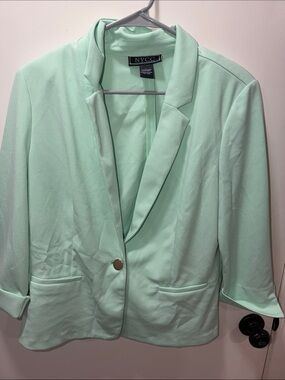 New York & Company Mint Green Single-Button Blazer